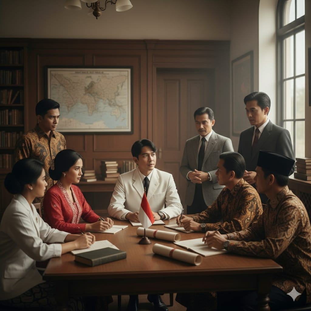 Hasil generator AI, Prompt AI Sumpah Pemuda. FOTO/Gemini AI Prompt AI Sumpah Pemuda