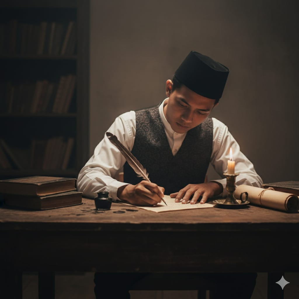 Hasil generator AI, Prompt AI Sumpah Pemuda. FOTO/Gemini AI Prompt AI Sumpah Pemuda