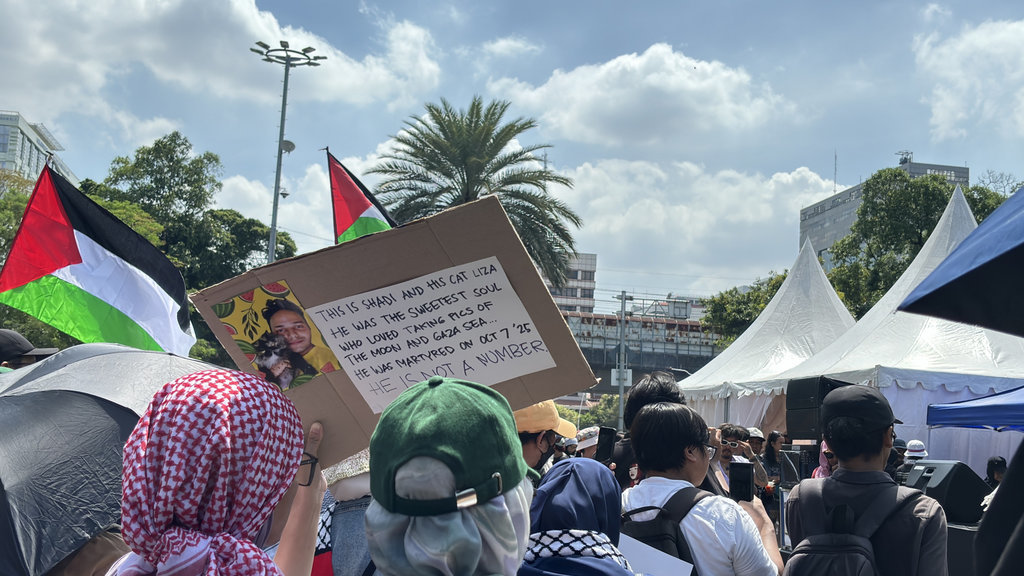 Aksi Bela Palestina di Kedubes AS Jakarta