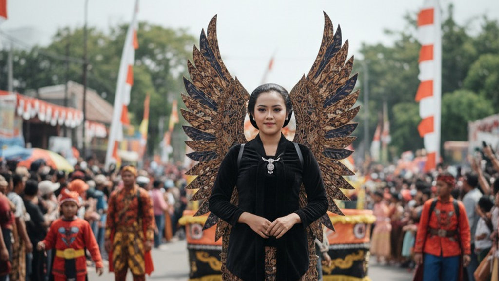 Hasil Generator AI, Ilustrasi Kostum Kreatif Hari Pahlawan. FOTO/Gemini AI Prompt Gemini AI Kostum Hari Pahlawan