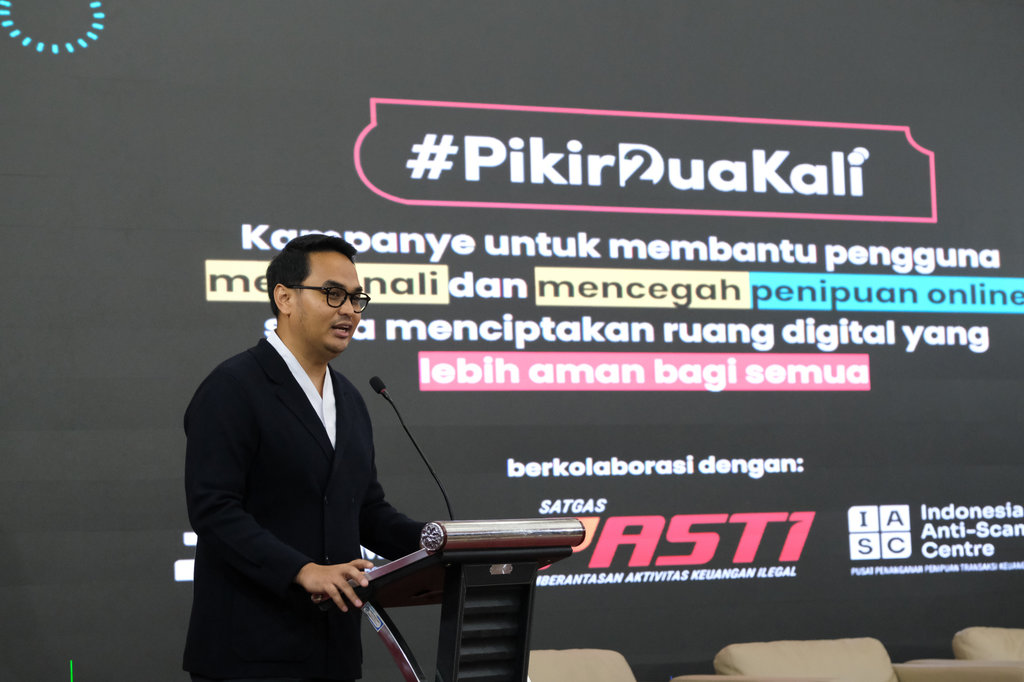 Pemaparan dari Hilmi Adrianto, Head of Public Policy and Government Relations, TikTok Indonesia. (Sumber: tirto.id) Body Artikel 1 Tiktok PikirDuaKali