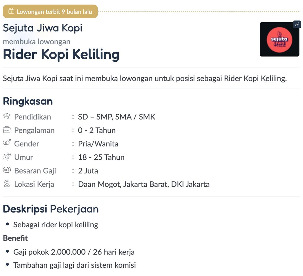 Gaji Kopi Keliling
