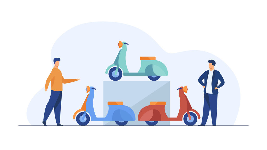 Ilustrasi penjualan motor bekas. (FOTO/freepik.com) Ilustrasi Motor Bekas