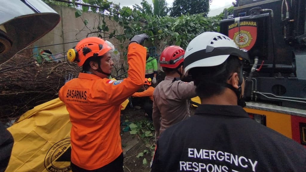 Evakuasi Korban Tertimpa Pohon Roboh di Ring Road Utara