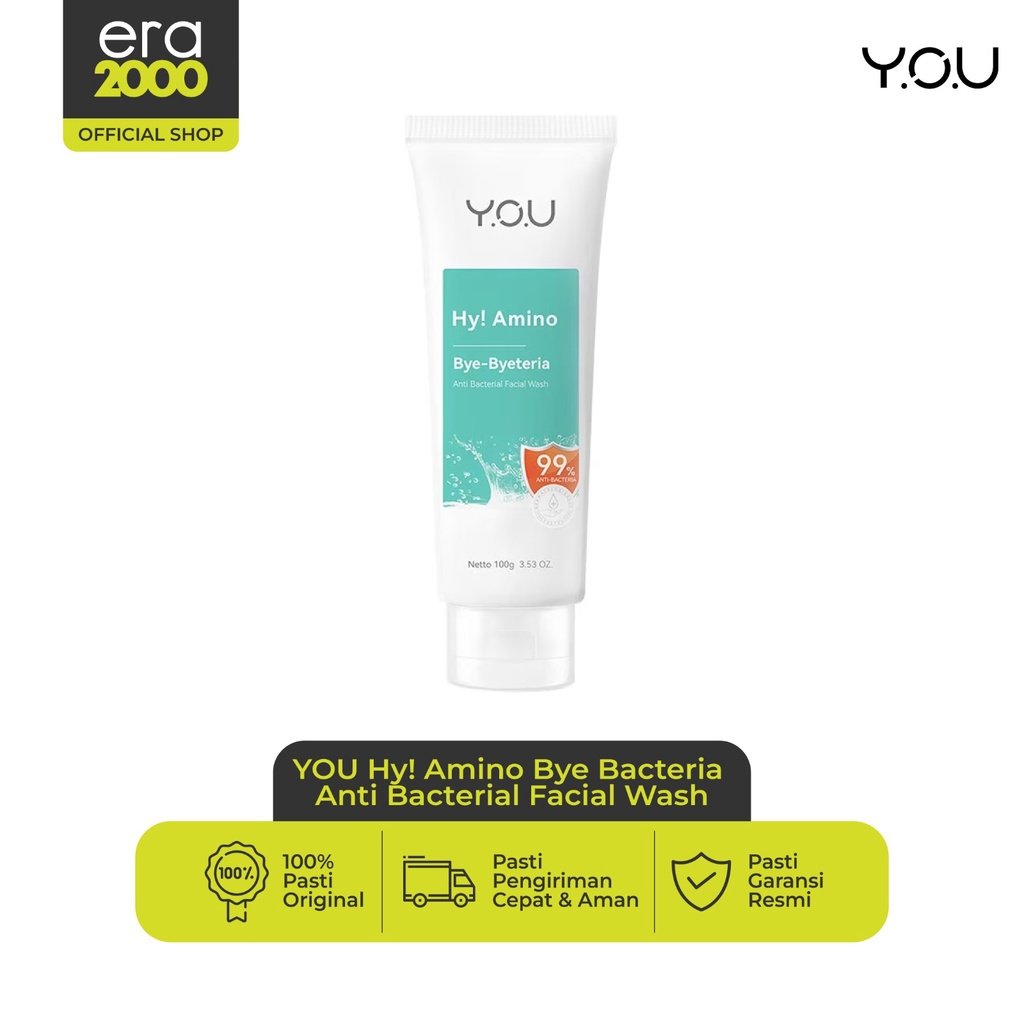 Era 2000-Y.O.U Hy! Amino Bye-Byeteria Anti Bacterial Facial Wash | Sabun Cuci Muka Anti Bakteri | Ponds Anti Bacterial Cosrx Facial Wash [100gr]