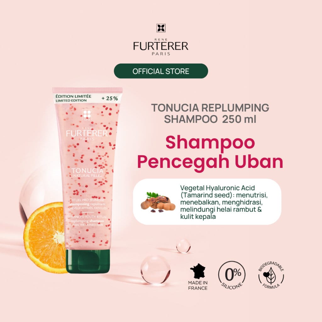 Rene Furterer Tonucia Anti-Aging Replumping Shampoo untuk Rambut Bervolume 250ml - Non SLS