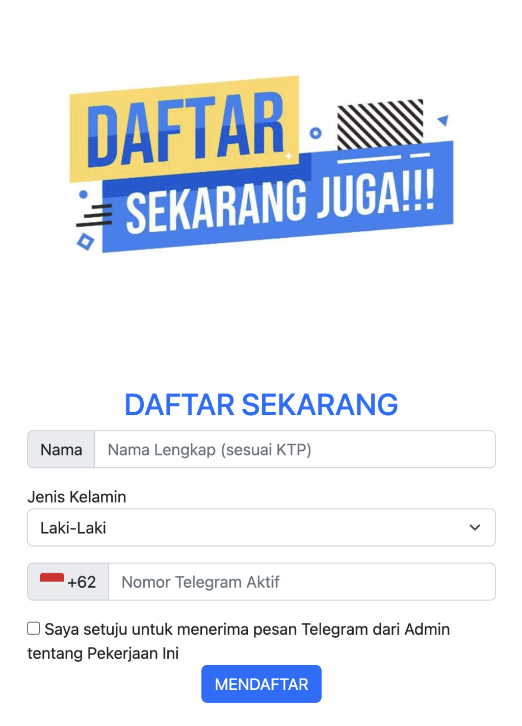 Contoh tautan terindikasi penipuan lowongan kerja yang disertakan dalam sebuah unggahan media sosial.