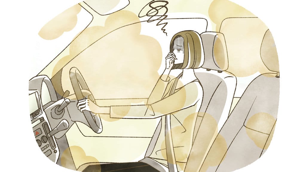 ilustrasi bau mobil bikin mual