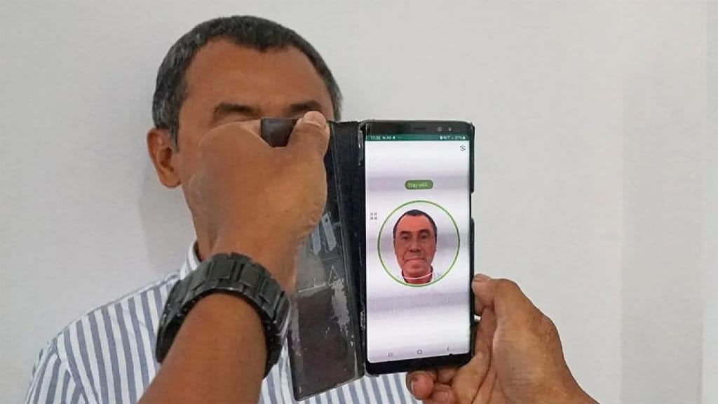 Ilustrasi Perekaman biometrik wajah