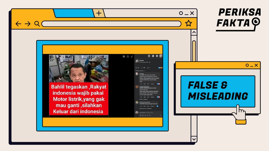 Tidak Benar, Bahlil Wajibkan Masyarakat Pakai Motor Listrik