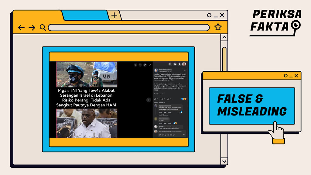 Salah, Pigai Sebut Kematian TNI di Lebanon Bukan Isu HAM