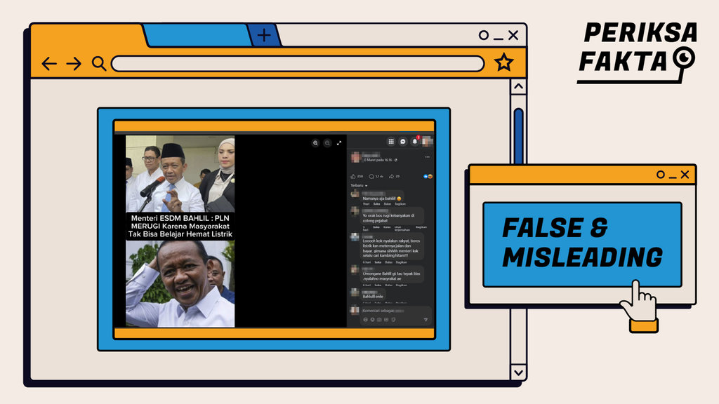 Tidak Benar, Bahlil Sebut PLN Merugi Karena Rakyat Tidak Hemat