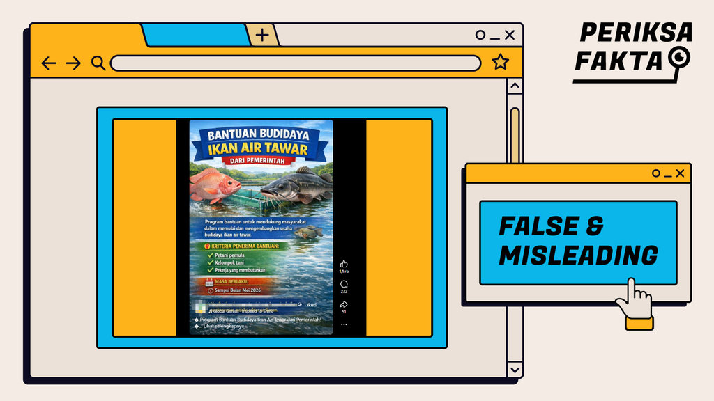 Hoaks, Tautan Pendaftaran Bantuan Budidaya Ikan
