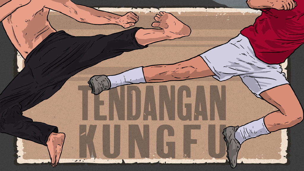 Tendangan Kungfu, dari Jurus Shaolin ke Lapangan Hijau