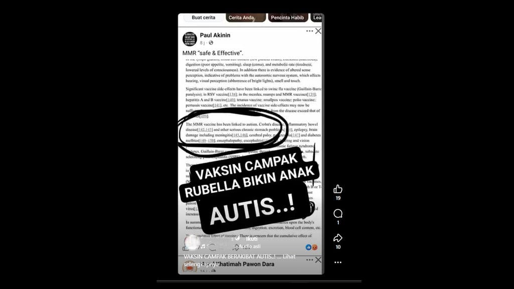 Periksa Fakta Vaksin Rubella Bikin Autis