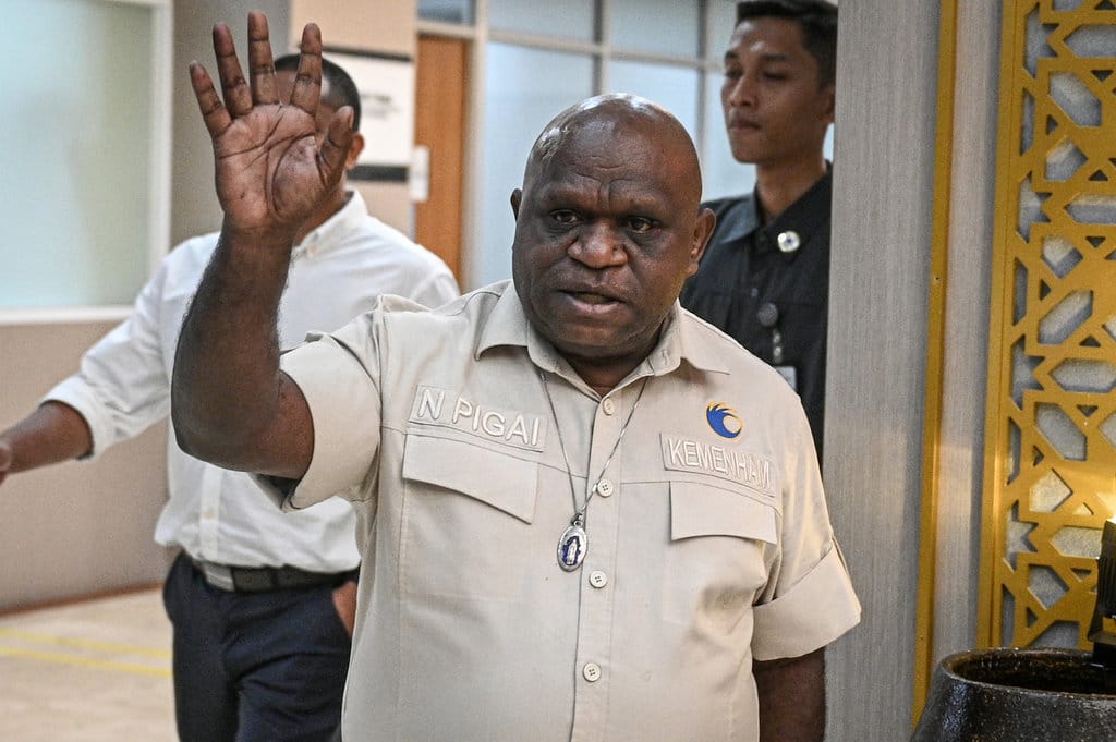 Konferensi pers Menteri HAM terkait isu terkini