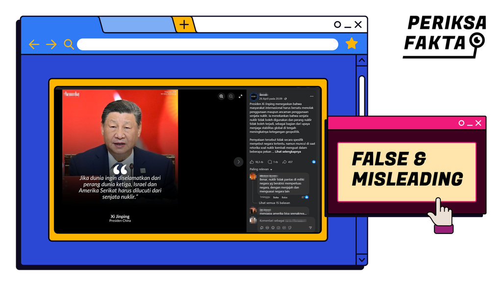 Keliru, Xi Jinping Serukan Pelucutan Nuklir Israel dan AS