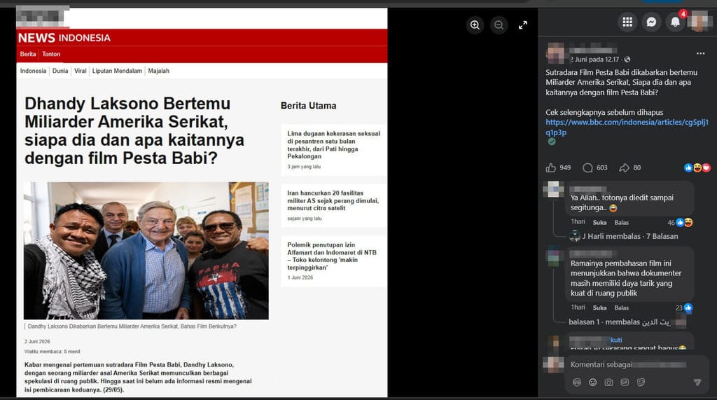Periksa Fakta Dhandy Laksono bertemu George Soros