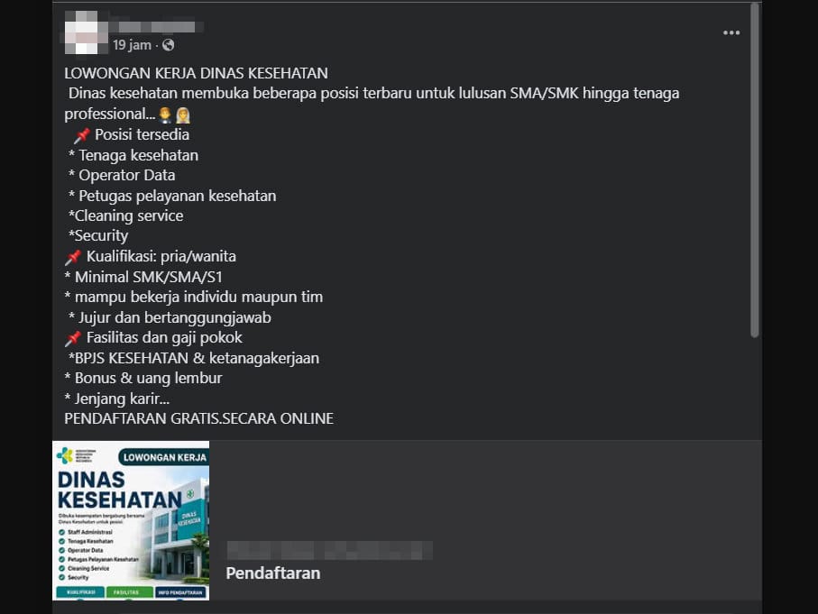 Periksa Fakta Pendaftaran Dinkes 2026