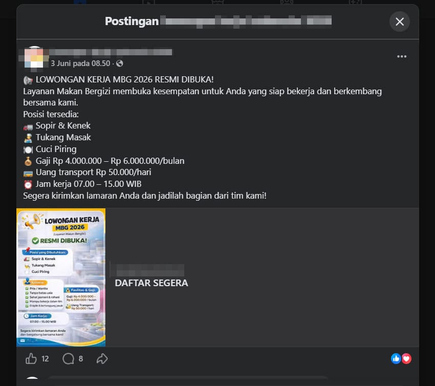 Periksa FaktaLowongan MBG 2026