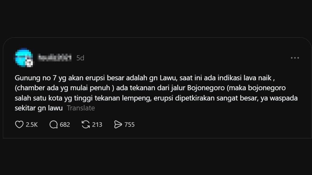 Periksa Fakta Gunung Lawu Bakal Erupsi Besar
