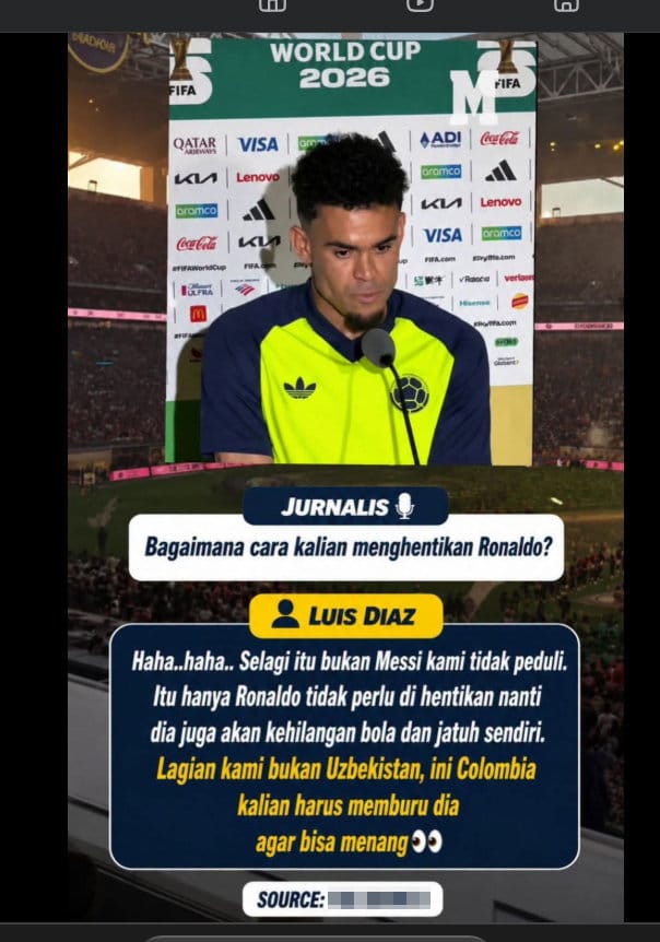 Periksa Fakta Luis Diaz remehkan Ronaldo