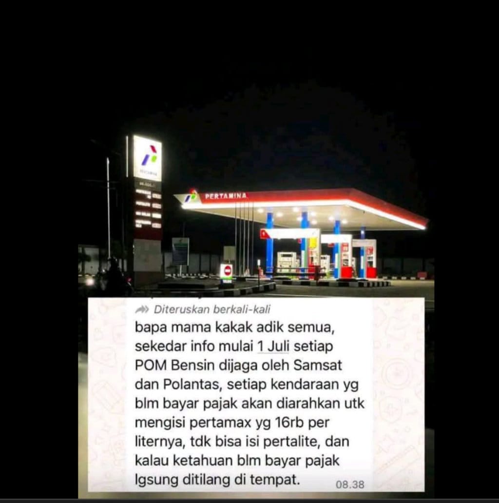periksa fakta POM Bensin Dijaga Samsat