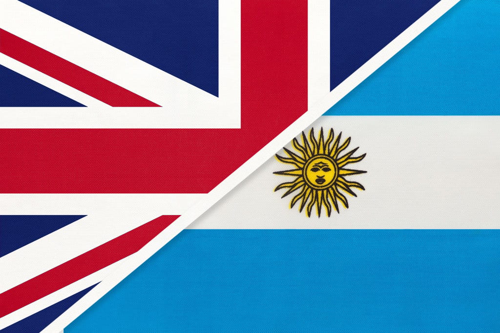 Bendera Inggris vs Argentina 