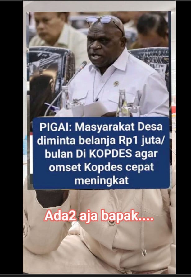 Periksa Fakta Pigai minta warga belanja 1 jt perbulan di Kopdes