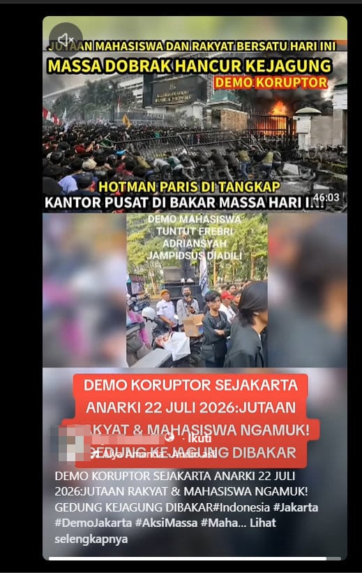 Periksa Fakta gedung Kejagung dibakar