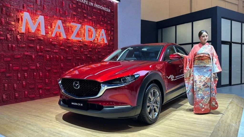 Mazda CX-30 generasi terbaru yang dipamerkan pada hari peluncurannya di ajang GIIAS 2026, ICE BSD, Tangerang, Rabu (29/7/2026). (ANTARA/Pamela Sakina) Mazda CX-30 generasi terbaru