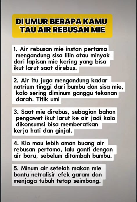 Periksa Fakta air rebusan mie instan