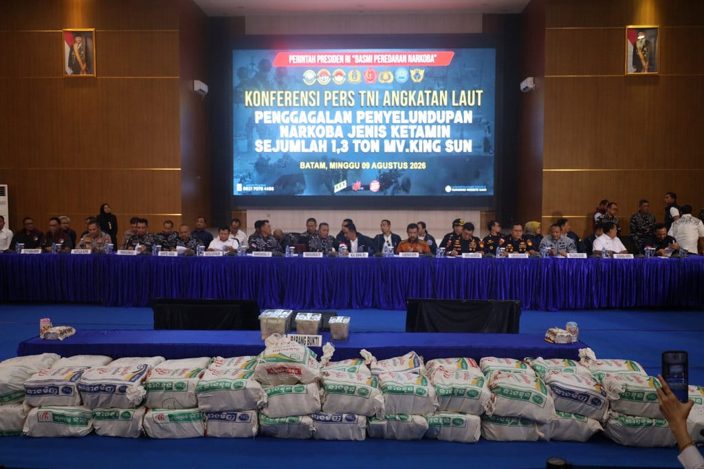 TNI AL Gagalkan Peredaran 1,3 Ton Ketamin Senilai Rp2,6 Triliun