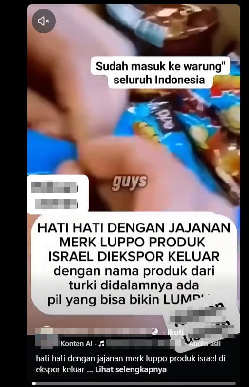 Periksa Fakta Jajanan Merk Luppo