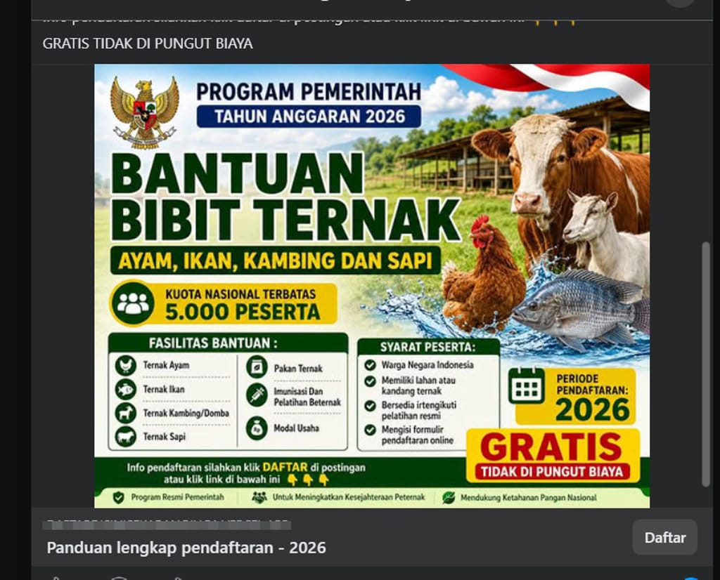 Periksa Fakta Bantuan Bibit Ternak