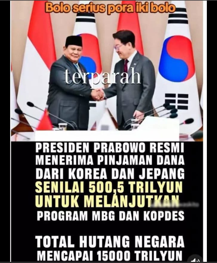 Periksa Fakta Indonesia Terima Pinjaman