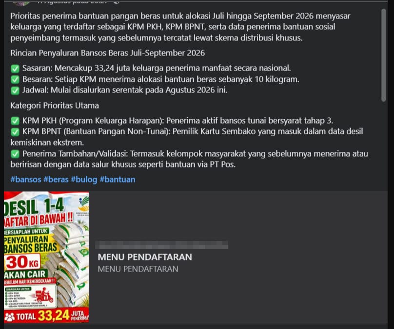 Periksa Fakta bantuan pangan