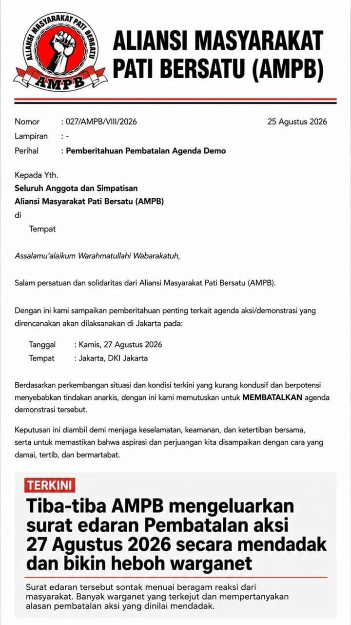 Surat Pembatalan Aksi AMBP