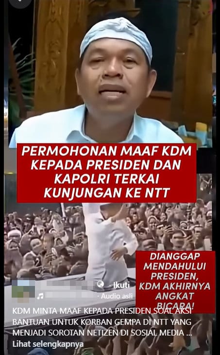 Periksa Fakta KDM Mohon Maaf