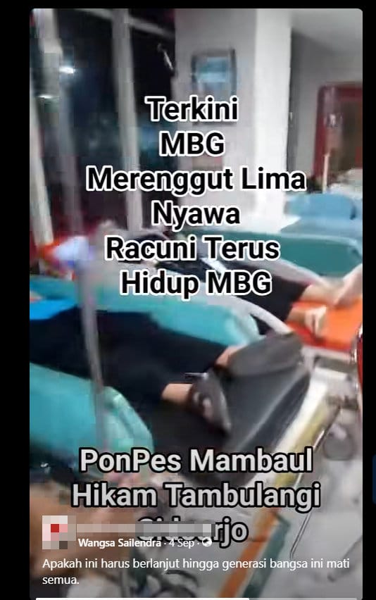 Periksa Fakta Santri Meninggal Akibat MBG