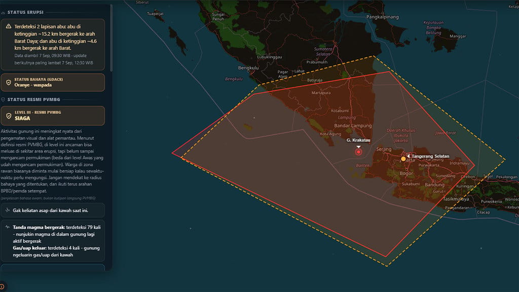 Sebaran Debu Vulkanik Gunung Anak Krakatau