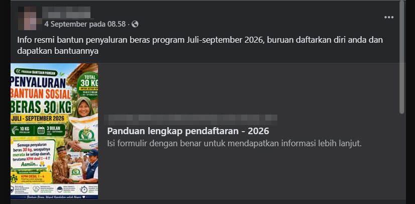 Periksa Fakta Bantuan Beras 30 Kilo