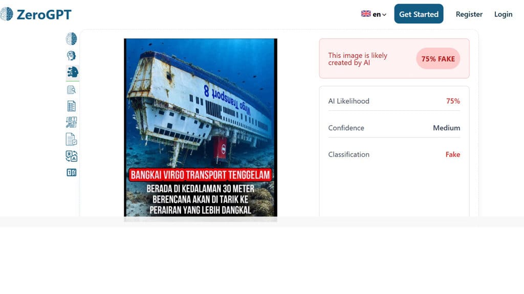 Manipulasi foto bangkai KM Virgo 8