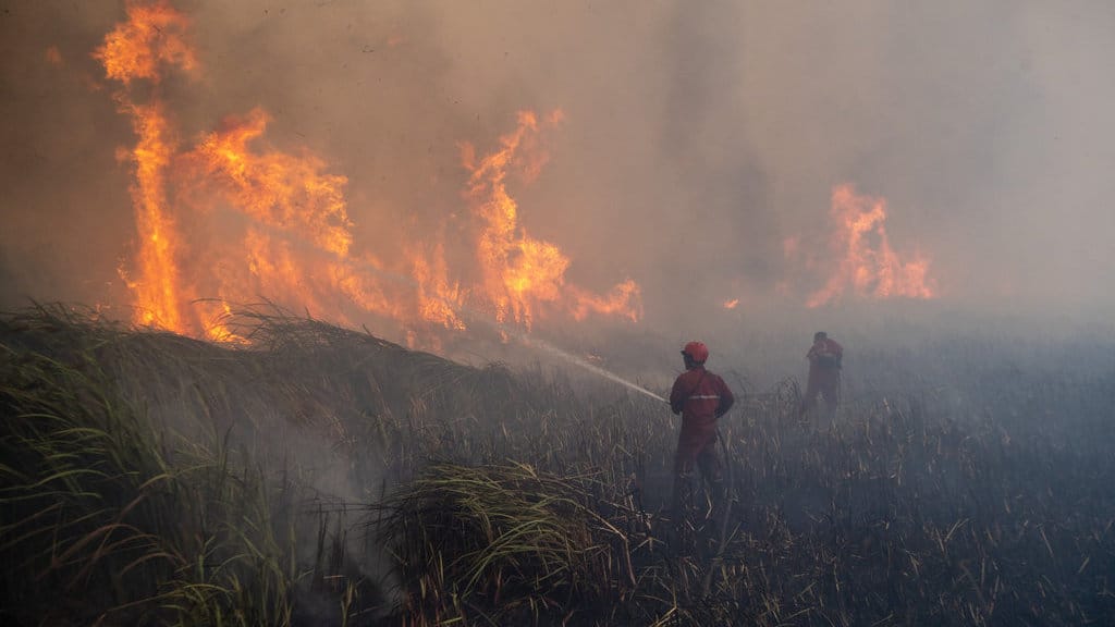 Upaya pemadaman kebakaran lahan di Ogan Ilir