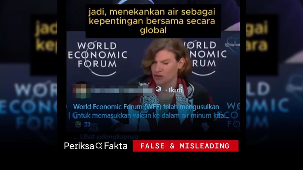 Salah, WEF tuturkan Usulkan Vaksin Dicampur ke dalam Air Minum