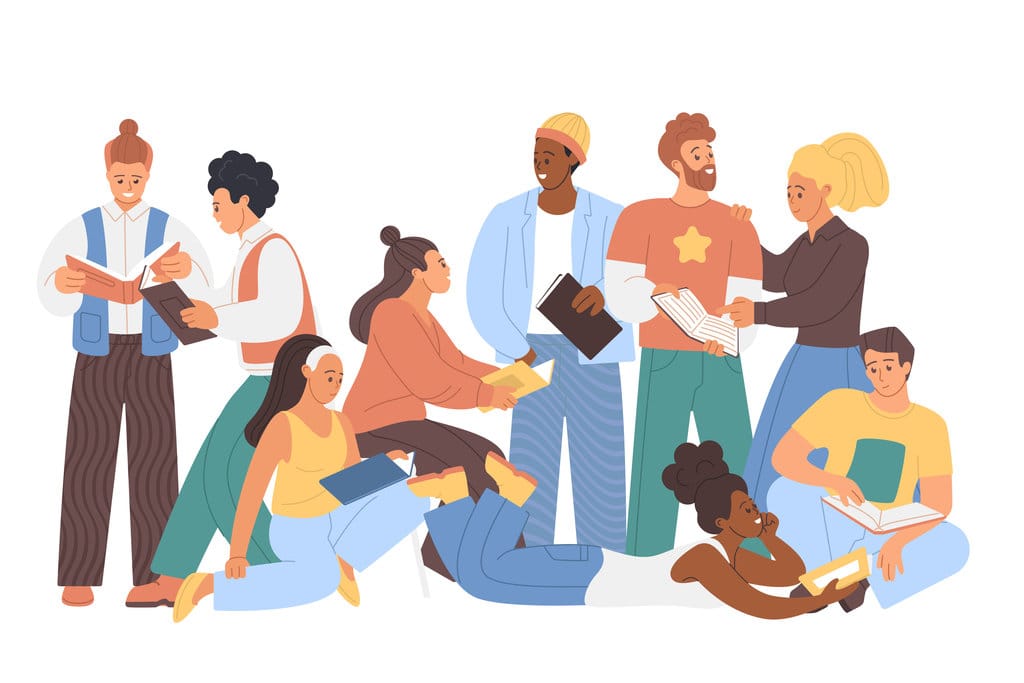  ilustrasi membaca buku