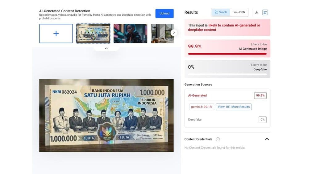 Manipulasi AI uang kertas baru
