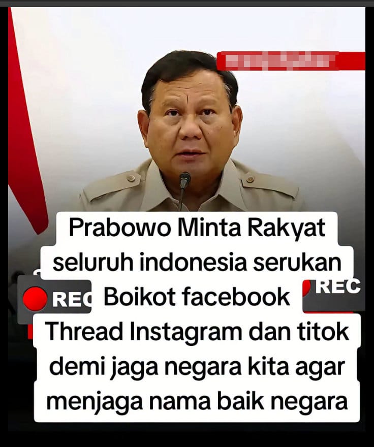 Periksa Fakta Prabowo minta rakyat boikot medsos