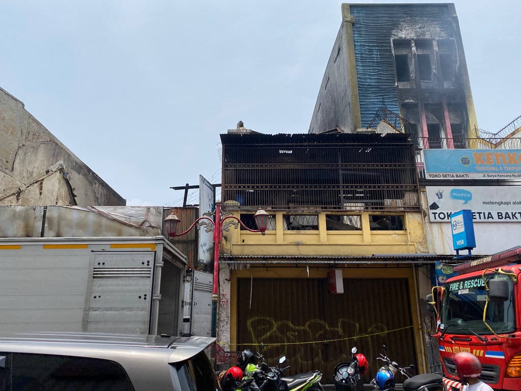 Pasca kebakaran Ruko Suryakencana Terbakar
