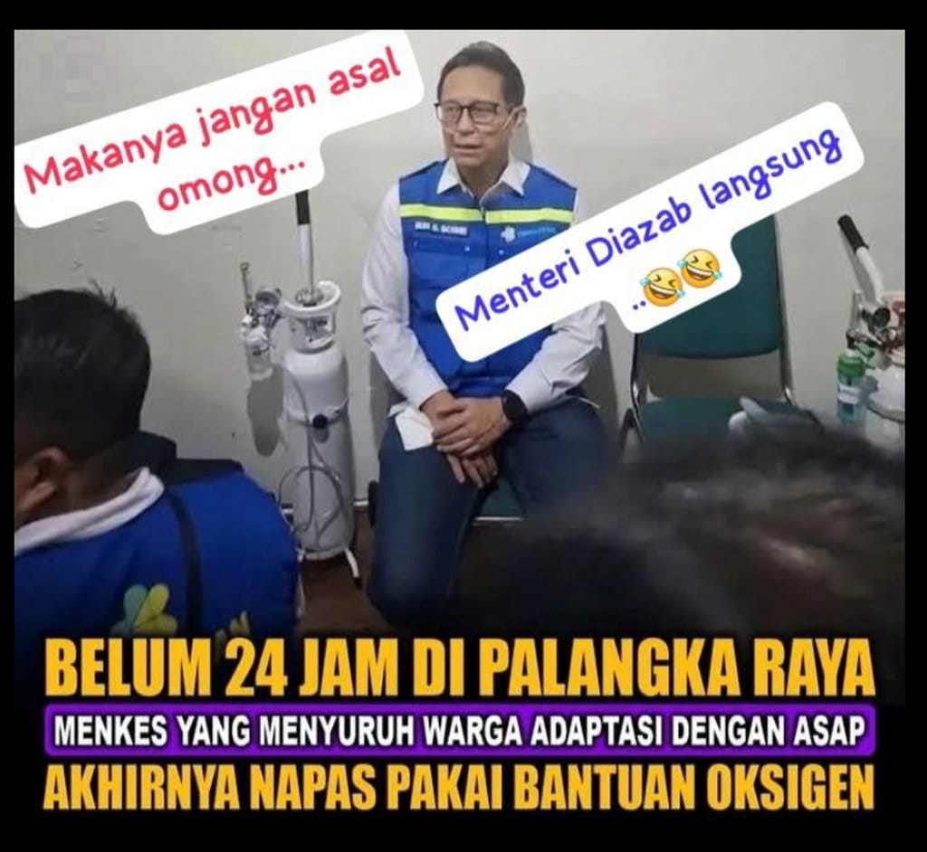 Periksa Fakta Menkes Pakai Tabung Oksigen